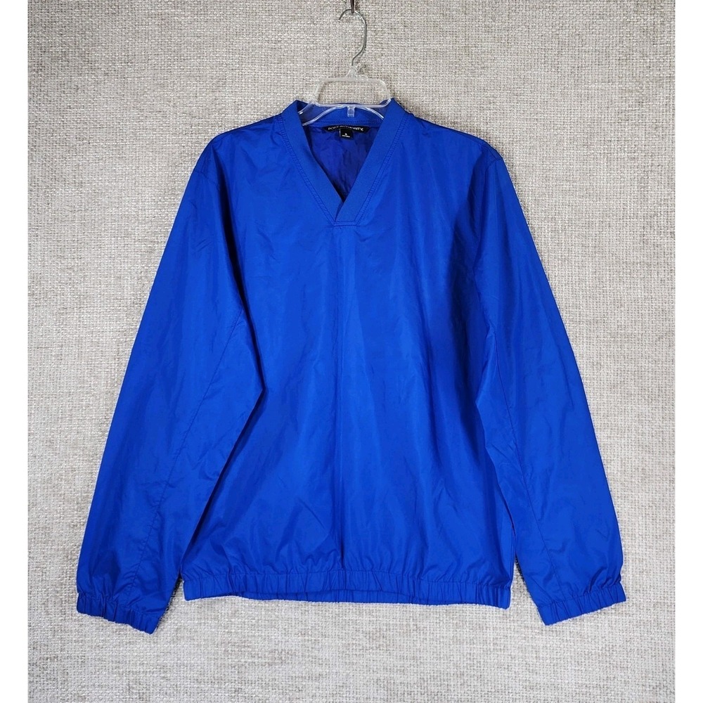 Port Authority VNeck Pullover Windbreaker Mens S Royal Blue Baseball Chest 42"